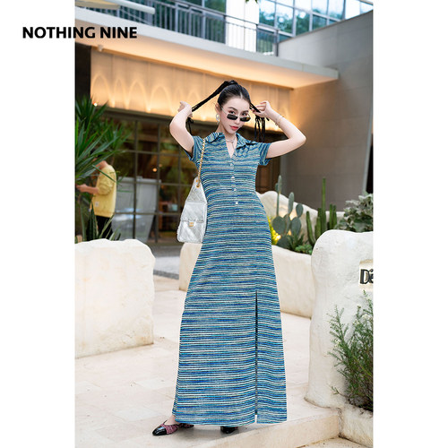 NOTHING NINE 风栖间波纹连衣裙