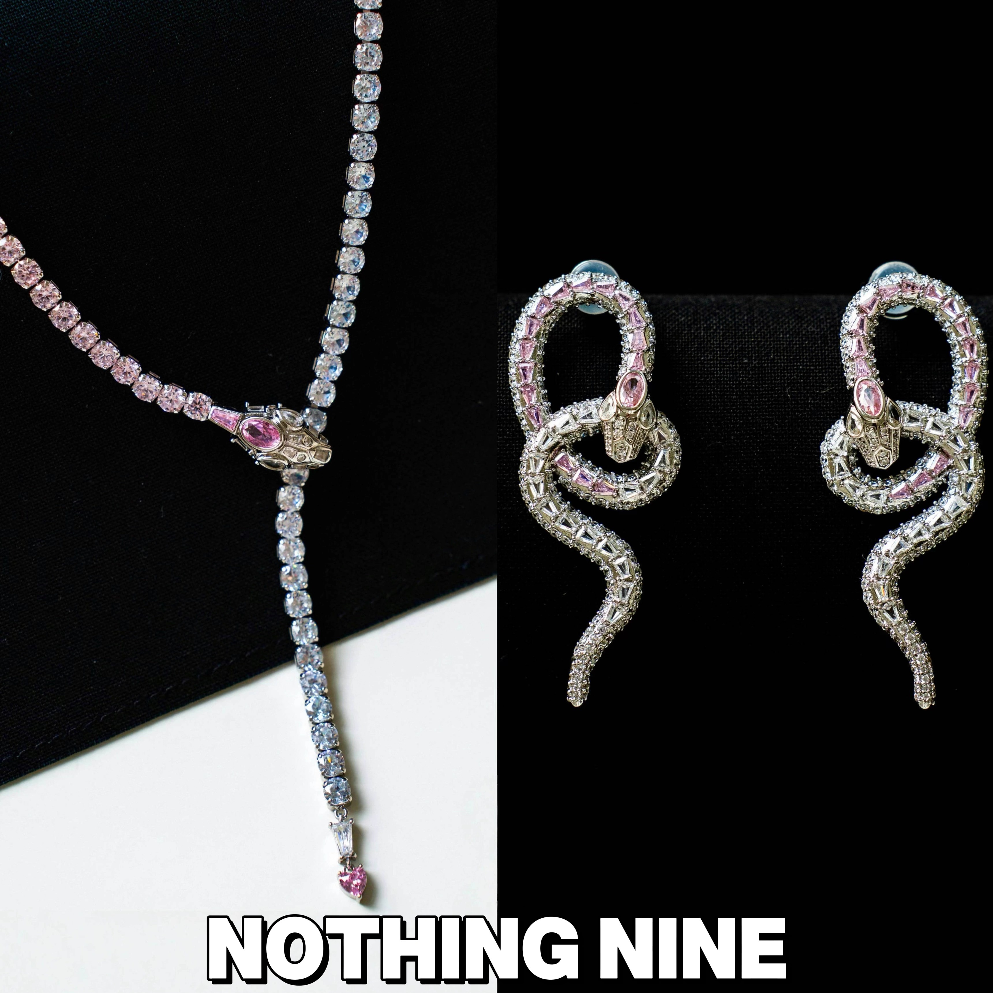 NOTHING NINE 奧丁托爾靈蛇水鉆耳釘/鉆鏈