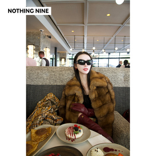 NOTHING NINE 【巴黎秀款】翻领俄罗斯进口银3级本色紫貂翻领外套