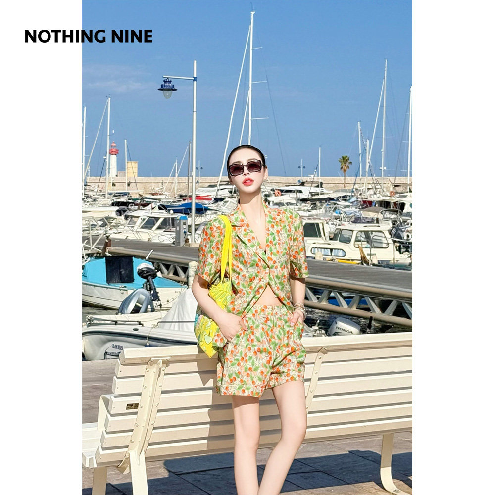 NOTHING NINE 柑橘假日度假套装上衣/裤子