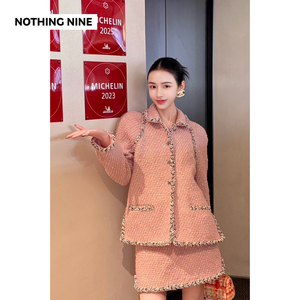 NOTHING NINE  糖果之梦金线精仿羊毛粗花呢外套/半裙套装
