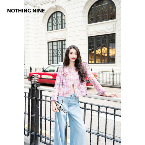 NOTHING NINE 星河织语法国Scop面料胸花外套