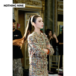 霓虹碎金法国进口scop羊毛花呢外套 米兰秀款 半裙 NINE NOTHING