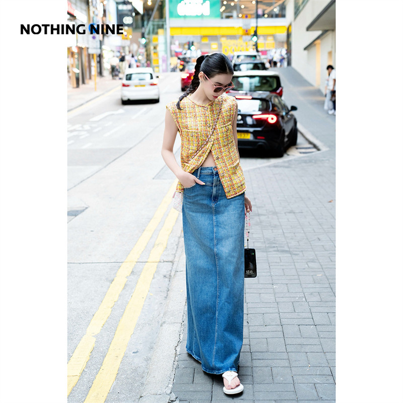 NOTHING NINE 暖柚晨光格纹马甲