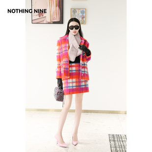 半裙 果冻方格意大利毛呢外套 NOTHING NINE