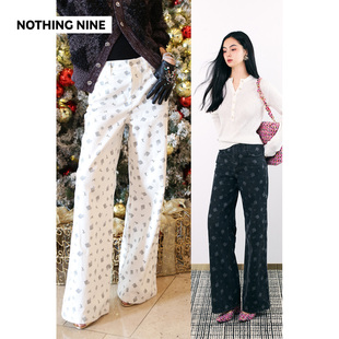 锡器灰 莱比锡岛屿小雏菊牛仔裤 白色 NINE NOTHING