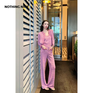 长裤 NOTHING 吊带 紫川未晚针织开衫 NINE