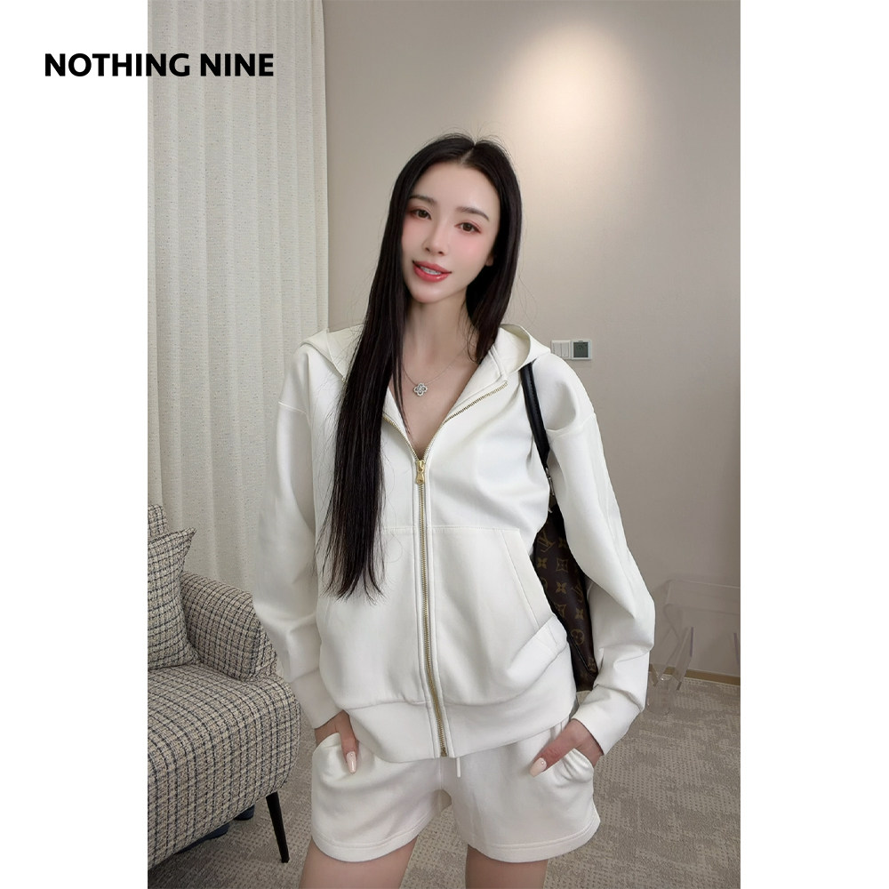 NOTHING NINE  白日漫想拉链款连帽卫衣/短裤