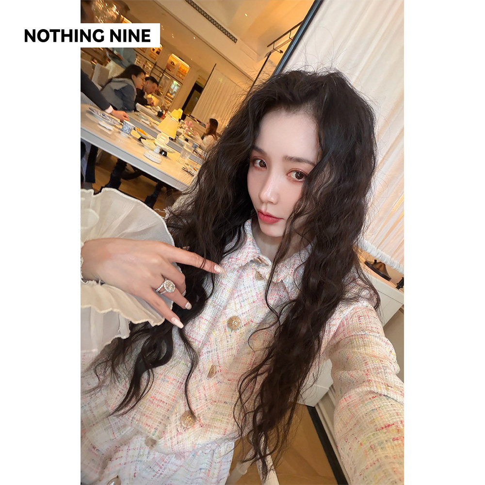 NOTHING NINE 白屿杂绪意大利进口粗花呢手工钉珠上衣