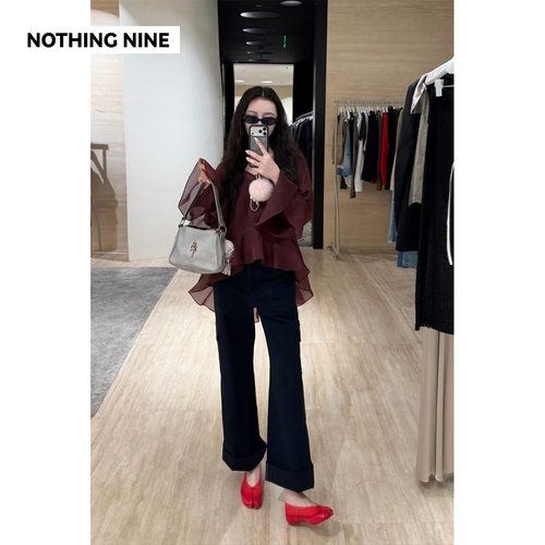 NOTHING NINE  靛蓝行动工装牛仔裤