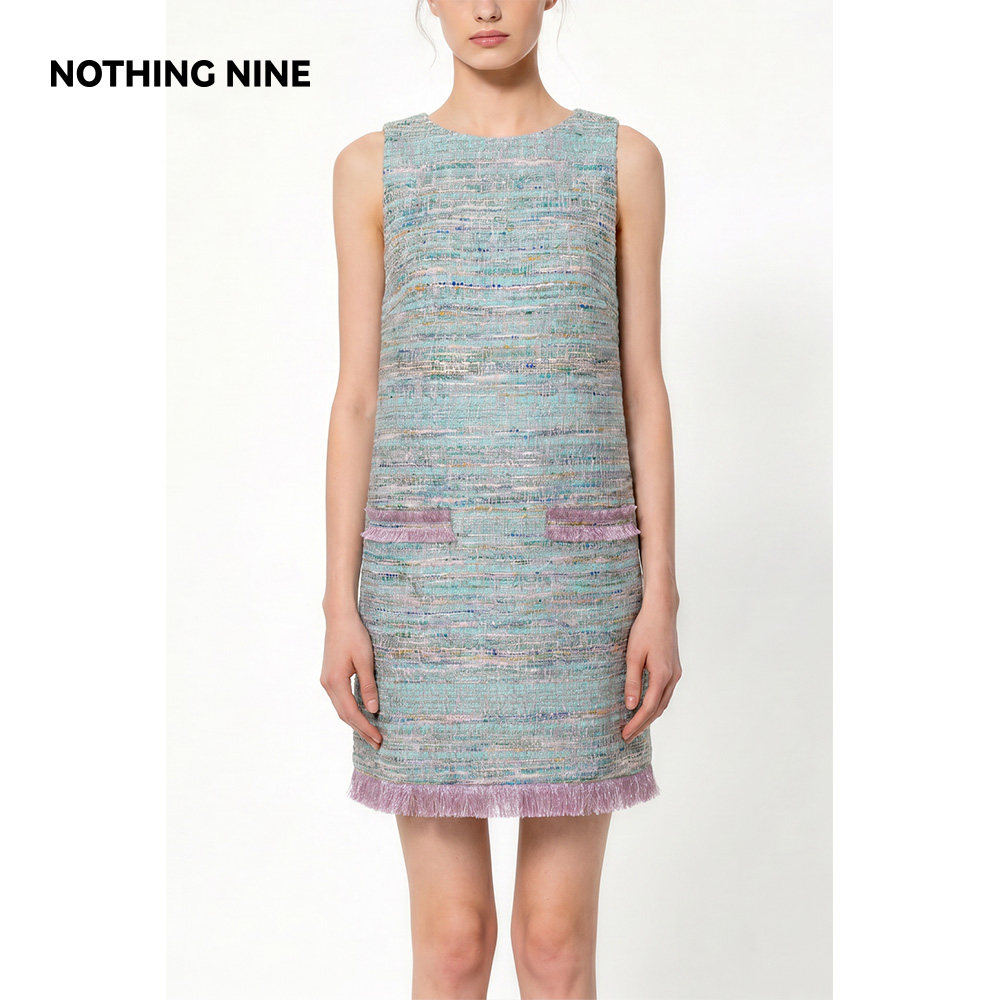 NOTHING NINE 浅涧花呢意大利进口粗花呢连衣裙