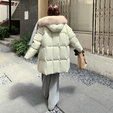 现货2025冬新款90白鸭绒中长款毛领羽绒服137-5065-P320-控498，女装羽绒服，浙宝137