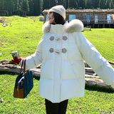 现货2025冬季新款短款毛领牛角扣棉服外套137-8019-P180-控268，女装棉衣/棉服，浙宝137