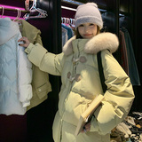 现货2025冬季新款短款毛领牛角扣棉服外套137-8019-P180-控268，女装棉衣/棉服，浙宝137