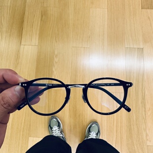 欧内眼镜复古中金板材近视眼镜架 手工B钛圆框男女高度数超轻全框