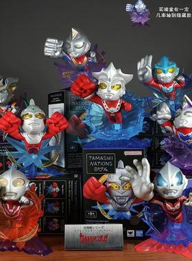 万代Tamashii box登场奥特曼第二弹Q版盲盒手办公仔车载摆件礼物