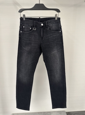 26春夏CAVALLI CLASS男裤水洗破洞后兜字母logo刺绣印花牛仔裤