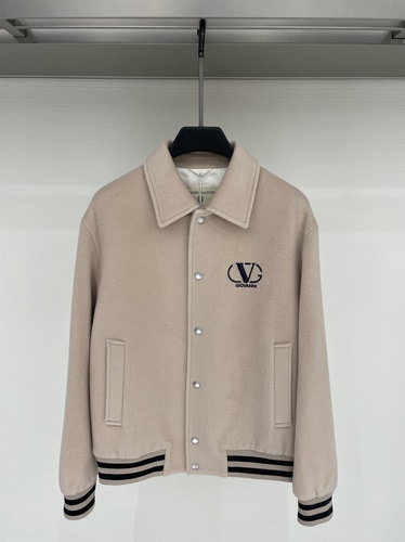 26秋冬GIOVANNI VALENTINO男外套拼色经典字母logo刺绣毛呢夹克