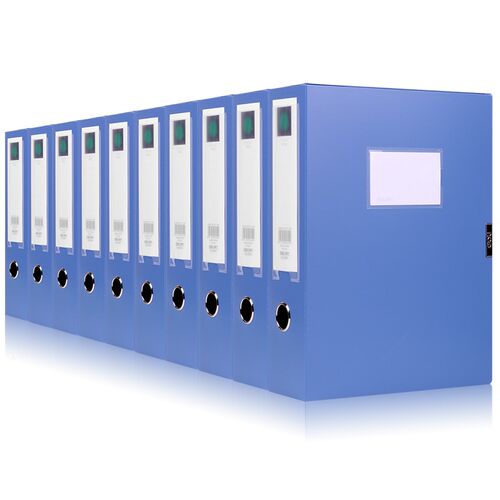 3个装得力档案盒A4塑料资料文件盒3.5/5.5cm粘扣凭证盒5682/5683