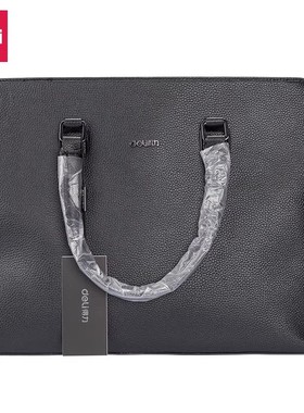 得力高档办公手提拉链袋皮革皮质商务包文件包电脑包63757公文包