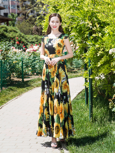 2025新款女装夏季雪纺海边沙滩到脚踝拖地超仙长款大摆长裙连衣裙