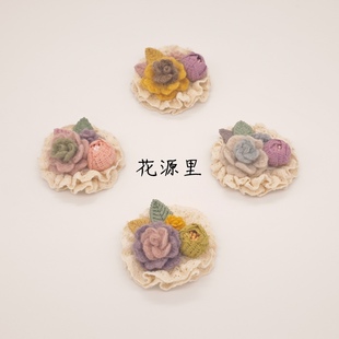 花源里森系女胸针蕾丝别针勋章外套开衫ins毛呢布艺胸花朵配饰品