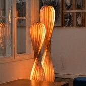 高级感沙发旁设计师灯具中式 落地灯中古木艺客厅卧室灯 侘寂风立式