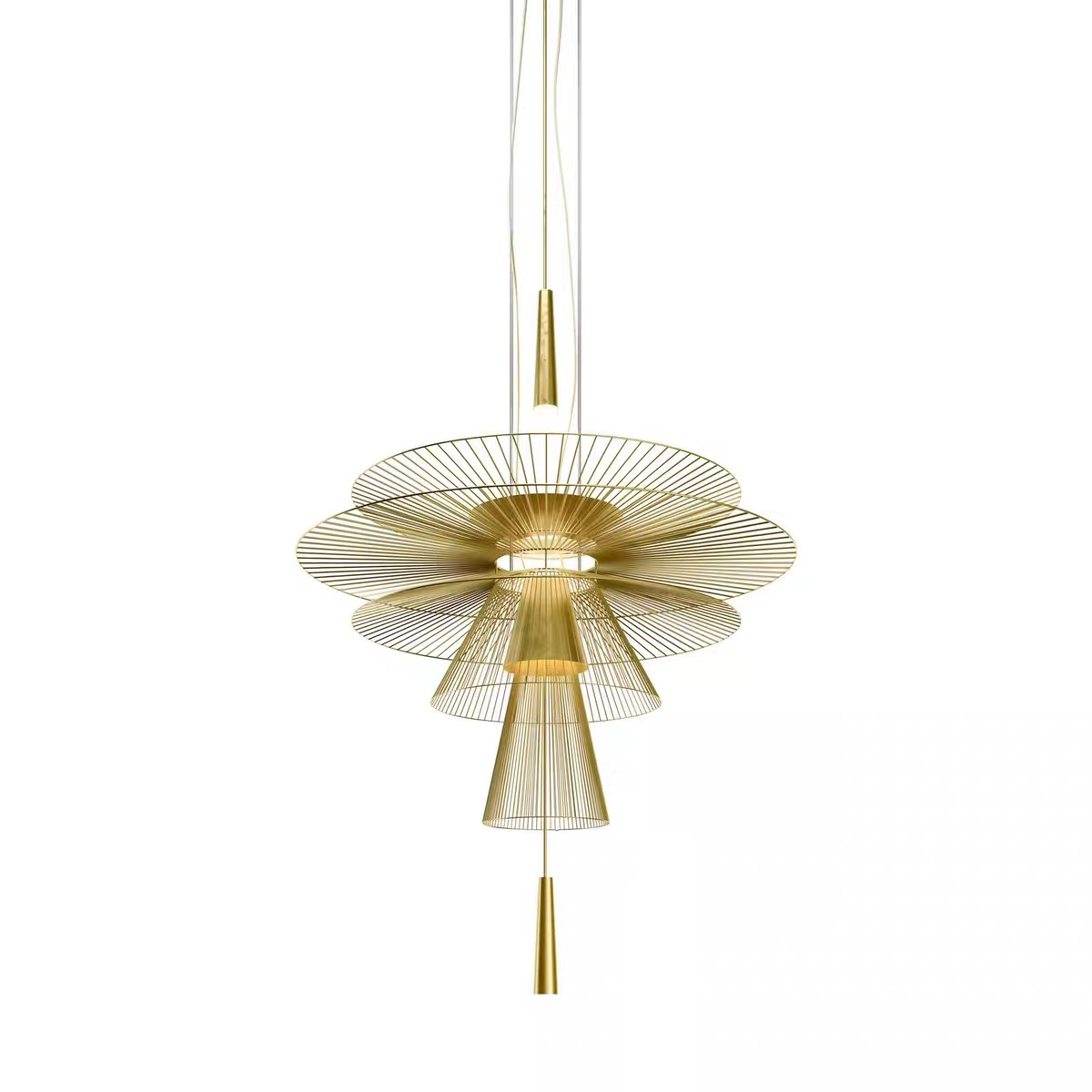 2025新中式现代简约金属网格吊灯