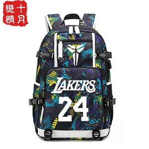 科比黑曼巴篮球明星夜光双肩背包