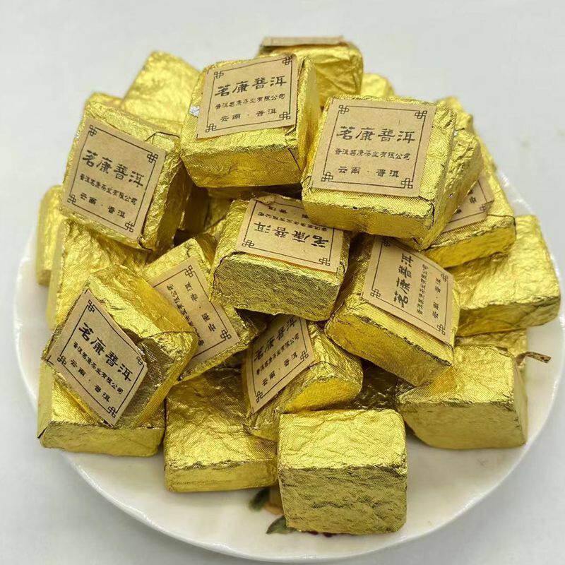 茗康普洱茶 原味熟茶小方砖 普洱熟茶迷你小沱茶金砖100个包邮