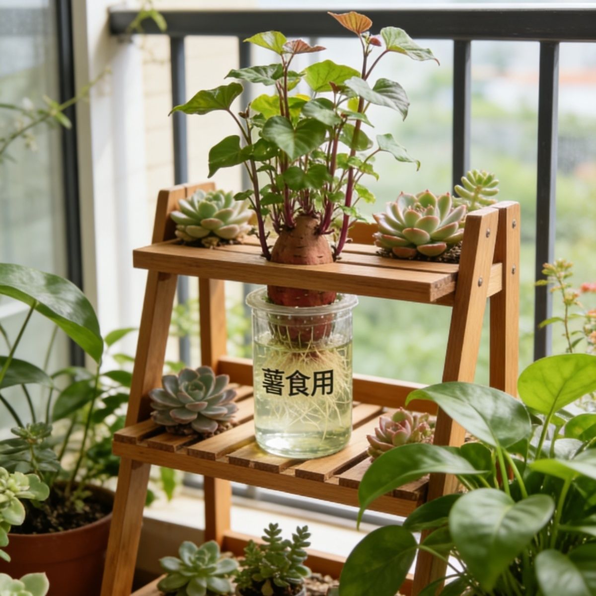 水培土培红薯发爬藤叶红薯蕃紫薯室内水培幼儿园盆栽绿植心形正品