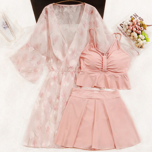 分体带罩衫防晒显白泳衣女