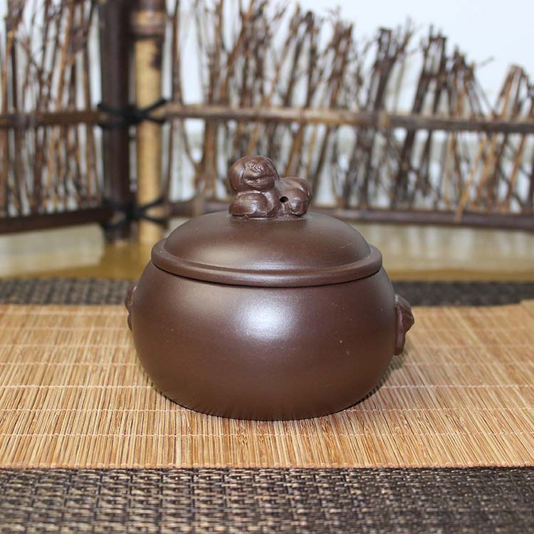 紫砂餐具灌浆狮头盅小罐子海参鲍鱼盅燕窝虫草蒸碗饭店餐具一人份