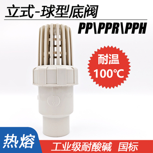 PPR热熔底阀PPH球型止回阀水管化工管止逆阀花篮抽水泵给水底阀