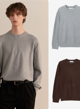 韩国正品代购Mind Bridge25秋男士圆领长袖针织衫毛衣MZKT6120