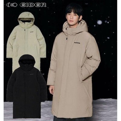 反季特价 韩国代购 eider 24冬 男防风防水加厚中长款鹅绒羽绒服