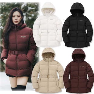 反季特价 韩国正品代购 DISCOVERY冬 女中长款连帽防水鹅绒羽绒服