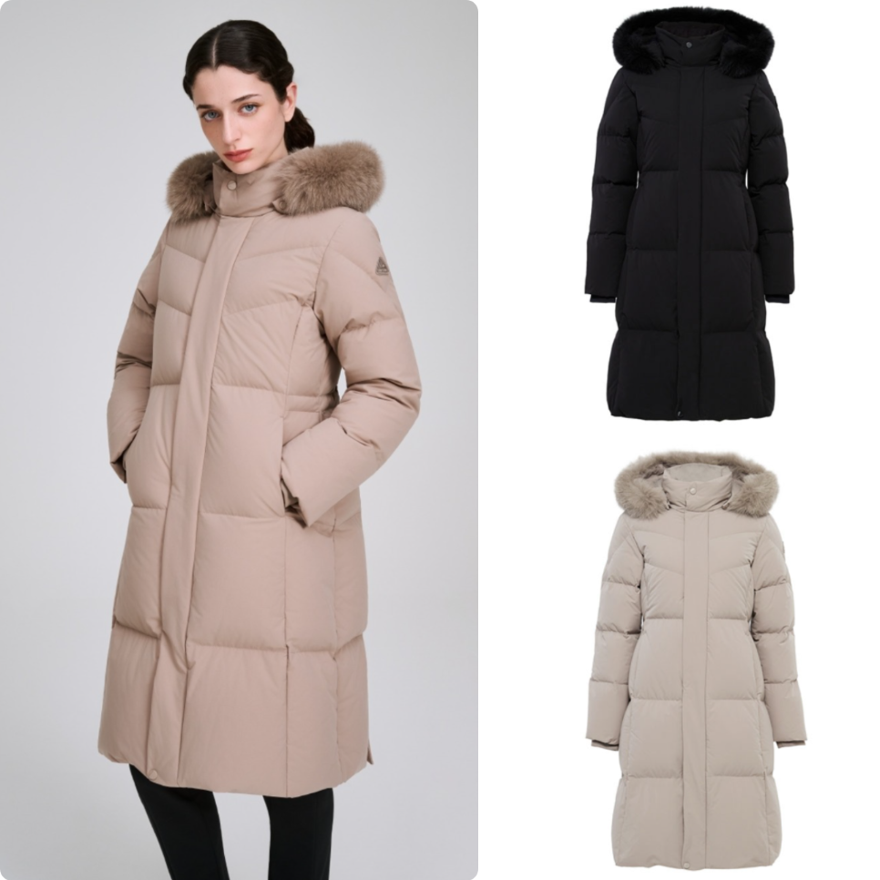 反季特价 韩国正品代购 EIDER 25冬长款气质加厚保暖鹅绒羽绒服