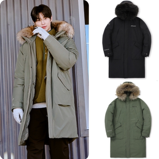 反季特价 韩国代购 DISCOVERY 24冬 男 防水长款工装鹅绒羽绒服