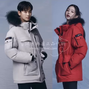 反季特价 韩国代购EIDER金秀贤张元英男女防风防水工装鹅绒羽绒服