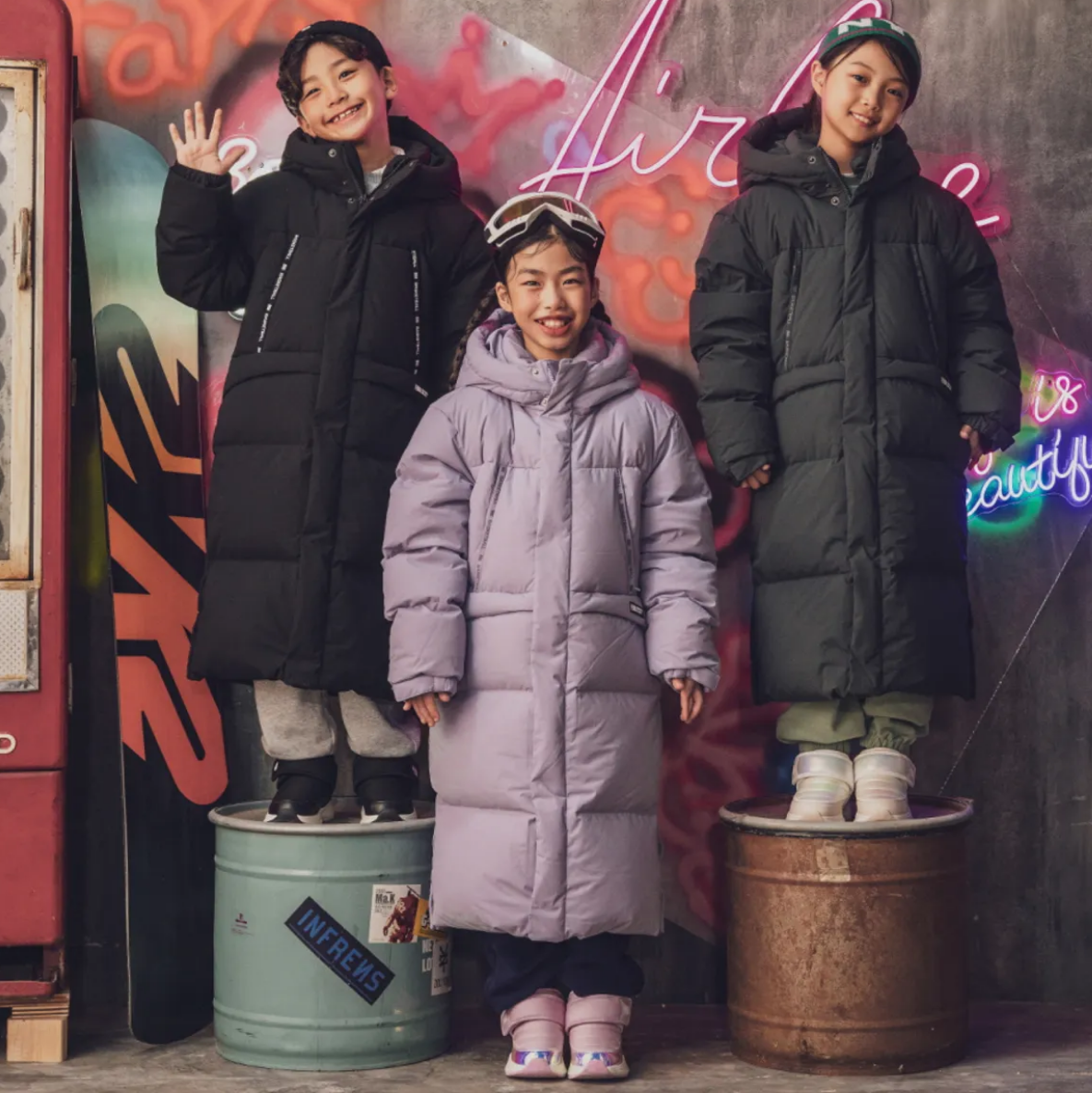 反季特价 韩国正品代购 NBA 24冬 儿童 防水加厚长款鹅绒羽绒服