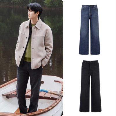 韩国正品代购 PROJECT M 25冬 男休闲百搭直筒牛仔裤