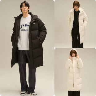 限时特价 韩国正品代购 NBA 24冬 男女 防风防水中长款连帽羽绒服