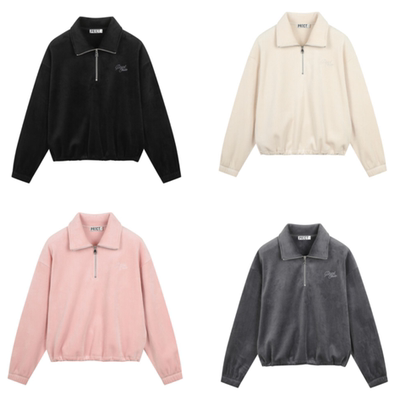 韩国正品代购 PROJECT M 25冬 女 加绒休闲百搭翻领卫衣