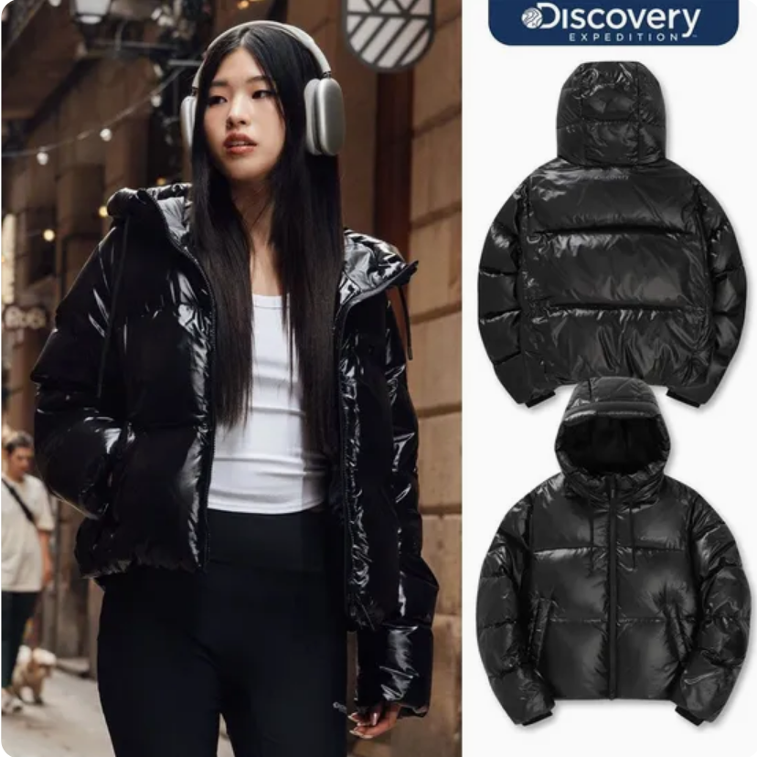 韩国正品代购 DISCOVERY 24冬 女 防水加厚连帽短款羽绒服