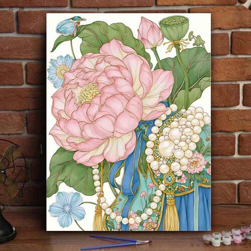 2026新款钻石画雅韵玉牵荷唯美高颜值手工DIY贴画满钻客厅装饰