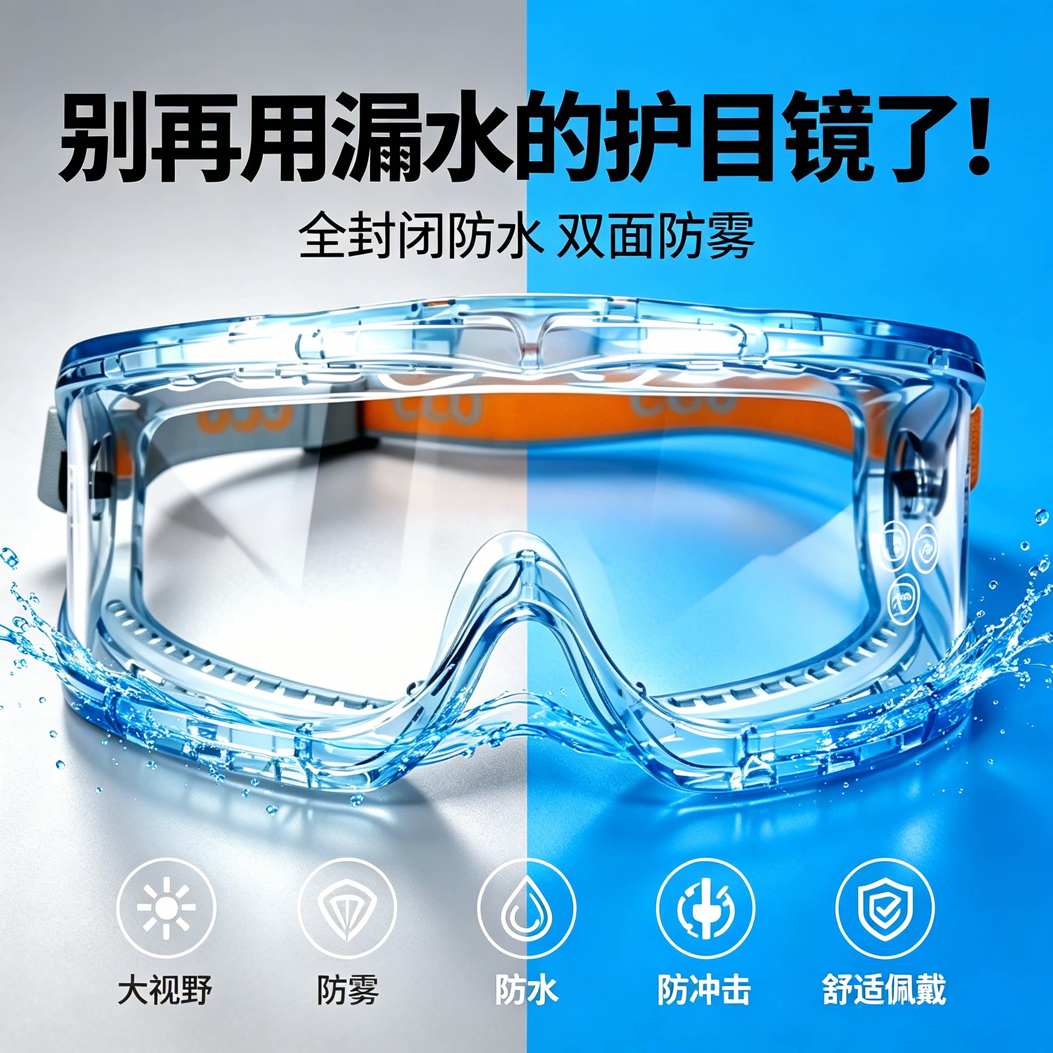 添新焊友漂流防水防雾护目镜