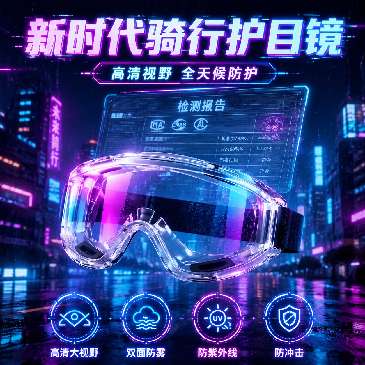 骑行眼镜防雾防风女款防飞虫