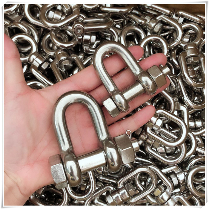 滨州腾达 304不锈钢美式直型D型卸扣G2150U型保险螺母开口销卸扣