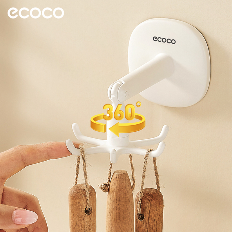 厨房旋转挂钩免打孔锅具勺收纳架